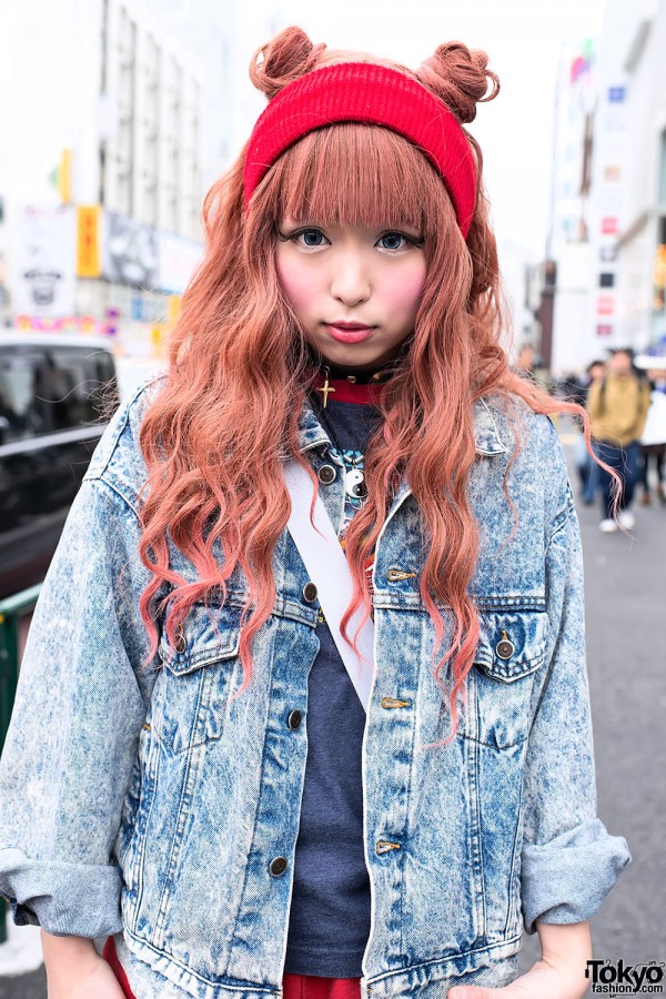 Japanese Double Buns Hairstyle in Harajuku