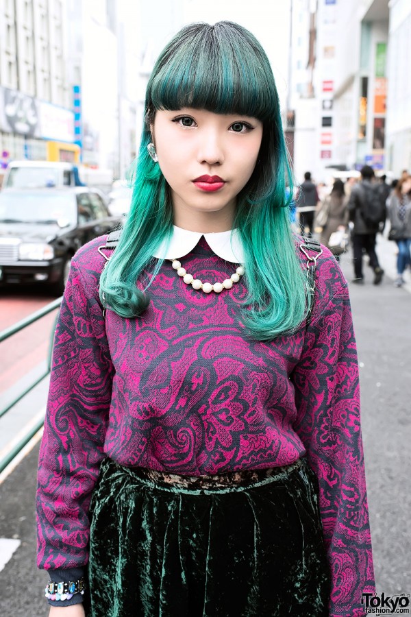 Cute Green Harajuku Hairstyle