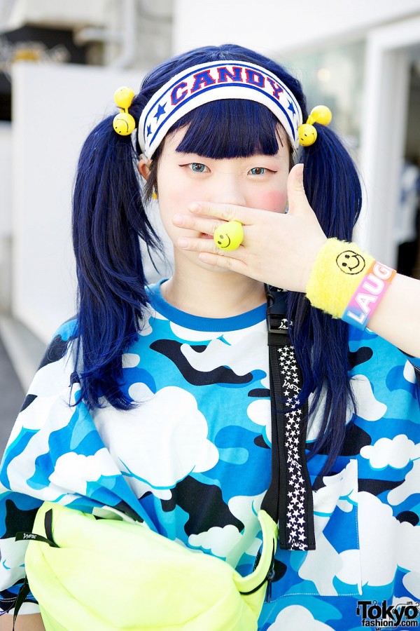 Blue Twintails Japanese Hairstyle