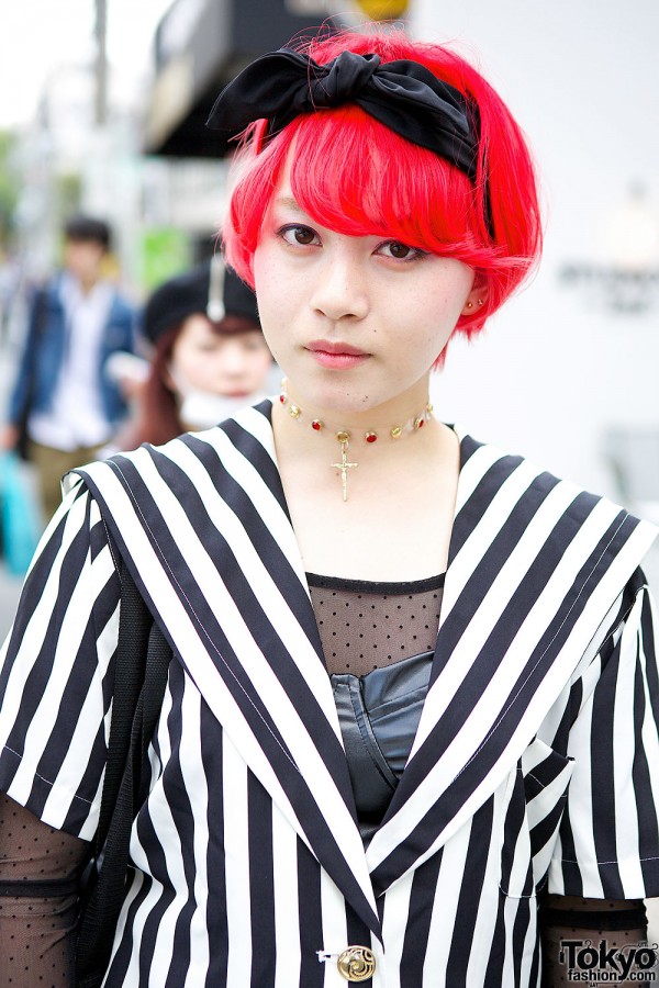 Dyed Red Hair in Harajuku