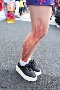 Flame Tights & Platform Sneakers