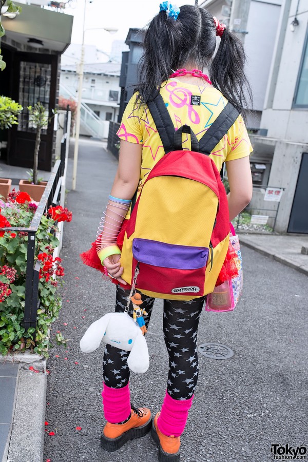 Colorful Backpack and Cinnamoroll in Harajuku