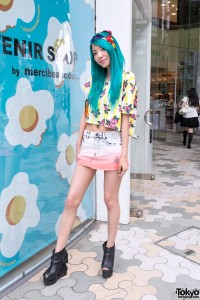 Crop Top & Dyed Skirt in Harajuku