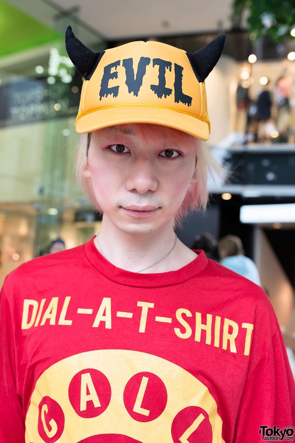 Evil Cap with Devil Horns in Harajuku