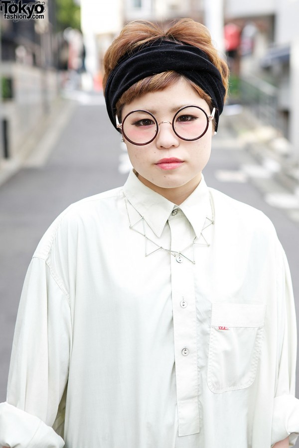 Round Glasses & Shirt Dress in Harajuku