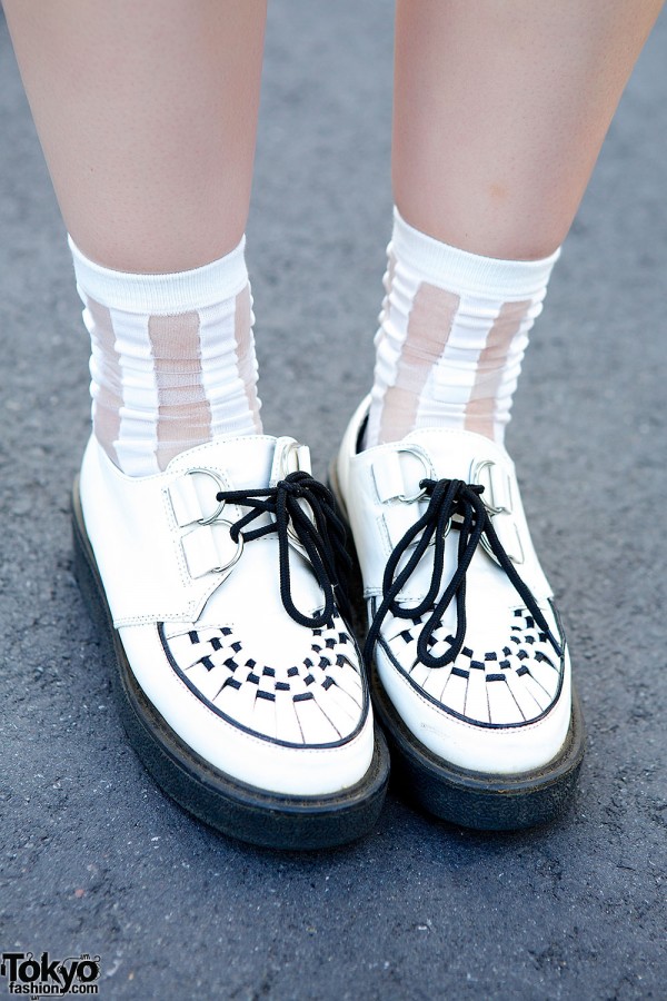 White creepers & striped socks