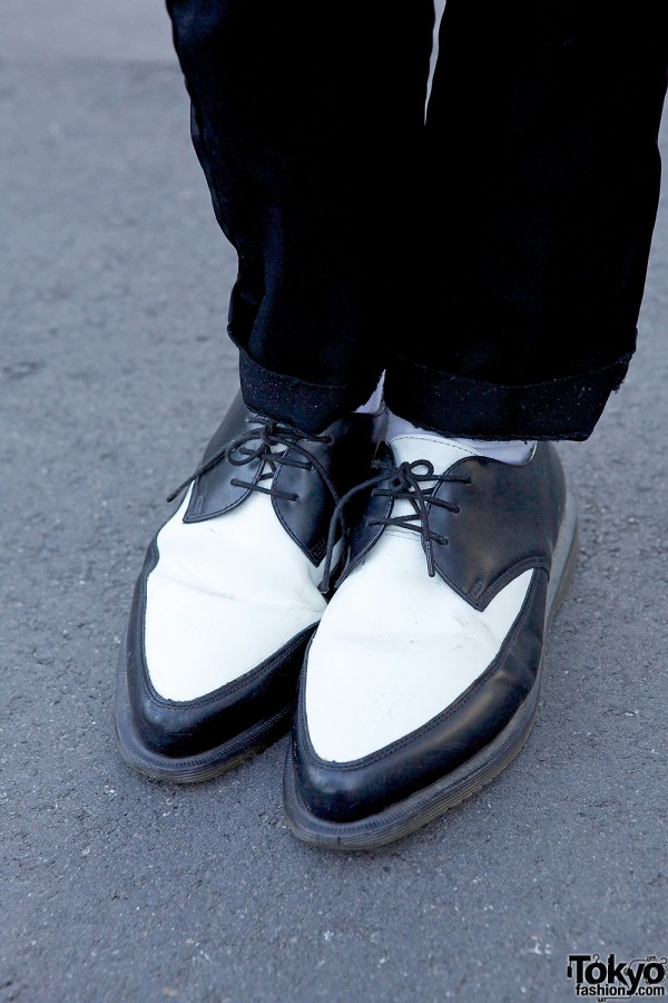 Black and white brogues