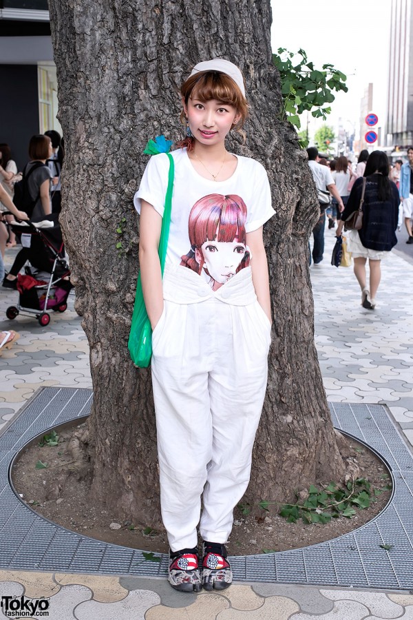 Oyasumi Punpun Aiko Shirt & Tabi Shoes in Harajuku