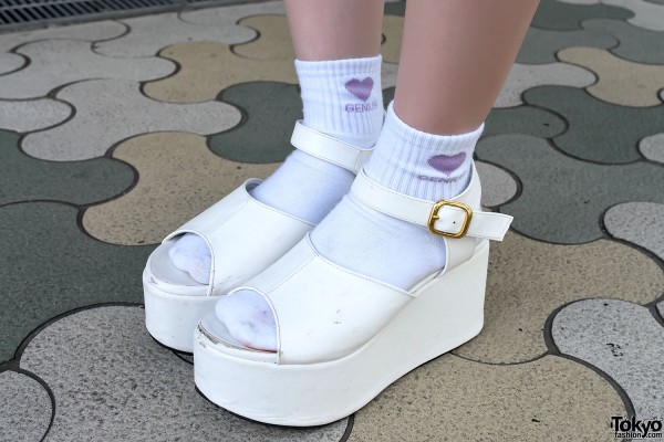 WEGO Platform Sandals, White