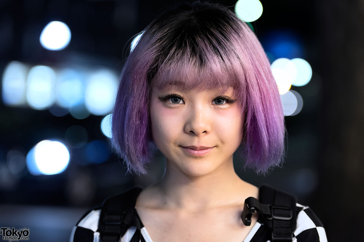 Purple Hair Crop Top Harness Crayon Shin Chan In Harajuku