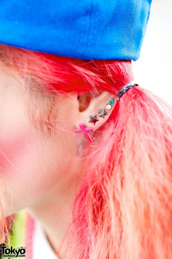 Star Studs & Pink Hair