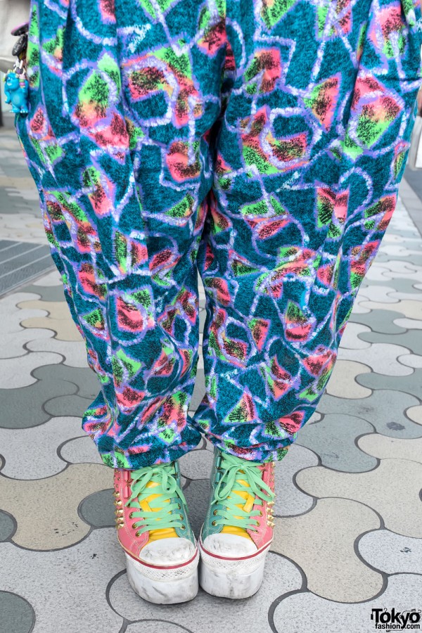 Colorful Pants & Platform Sneakers