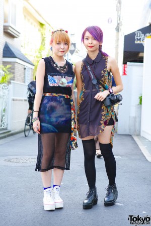 Pink & Purple Hair, Sheer Layers, Over-The-Knee Socks & Platforms in ...