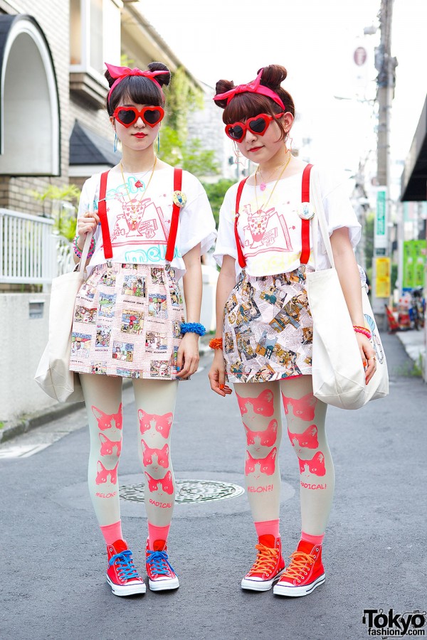 Hennyo Girls w/ Matching Heart Sunglasses, Melon & Lactose Intoler-art