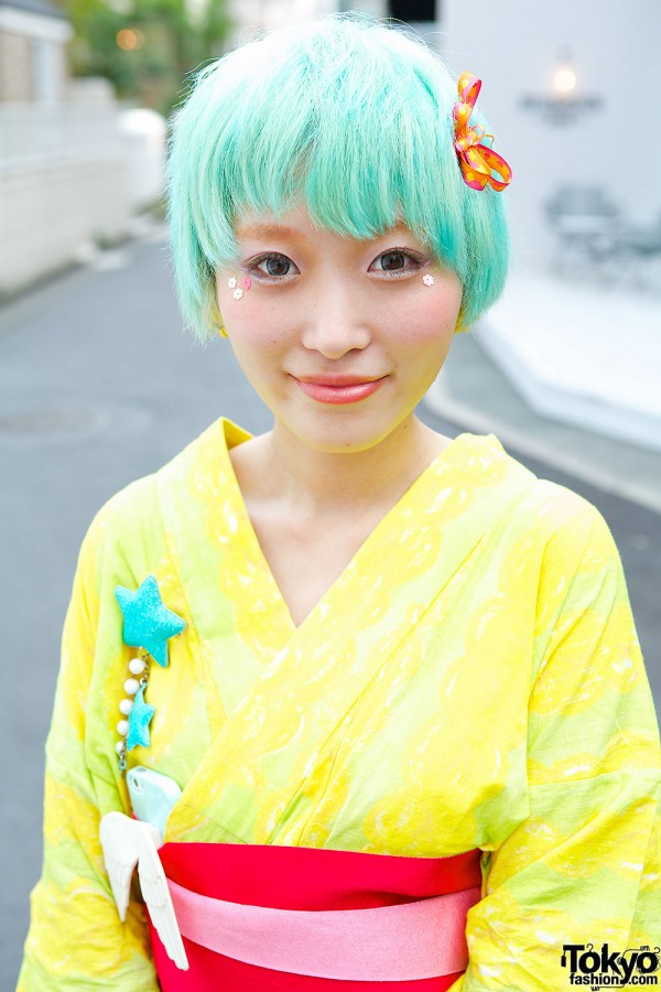Mint Hair & Kimono