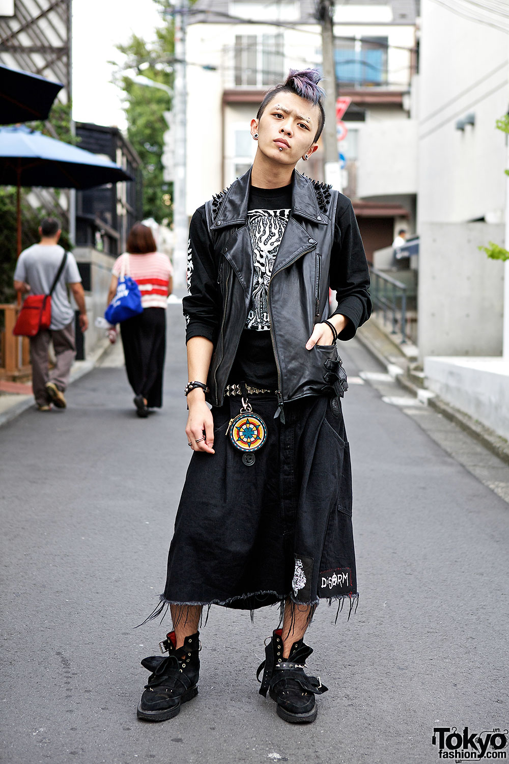 Japanese Hardcore Fan w/ Lilac Mohawk, Studded Vest, Blackmeans