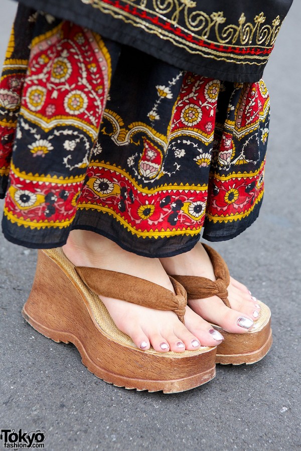Wooden Platform Sandals Harajuku