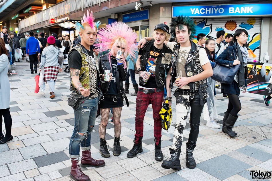 Harajuku Punks w/ Mohawks, Studded Leather & Boots – Tokyo Fashion