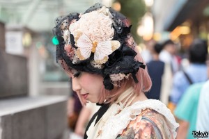 Butterfly & Lace Lolita Hat in Harajuku