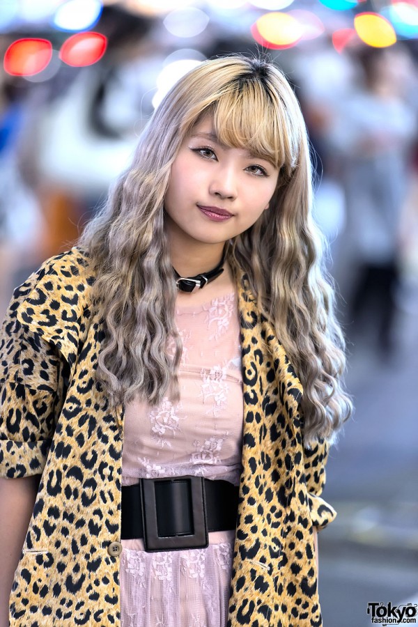 Blonde Hair & Sheer Dress in Harajuku