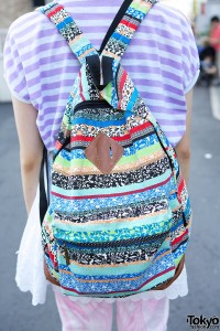 Colored Striped Backpack in Harajuku