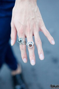 Alice Black Silver Rings