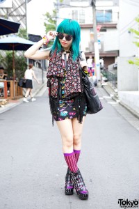 Colorful Fashion & Blue Hair in Harajuku