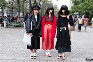 Oversized Fashion & Geta Sandals in Tokyo
