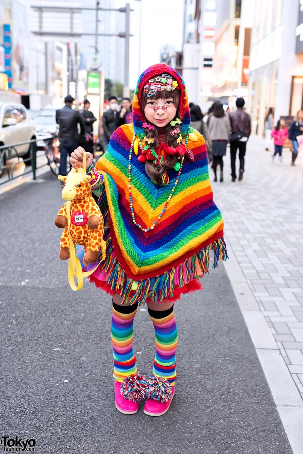 Harajuku Decora w/ Rainbow Fashion, Cute Hair Clips & Giraffe Bag