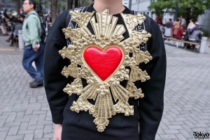 KTZ Gold & Red Heart Dress