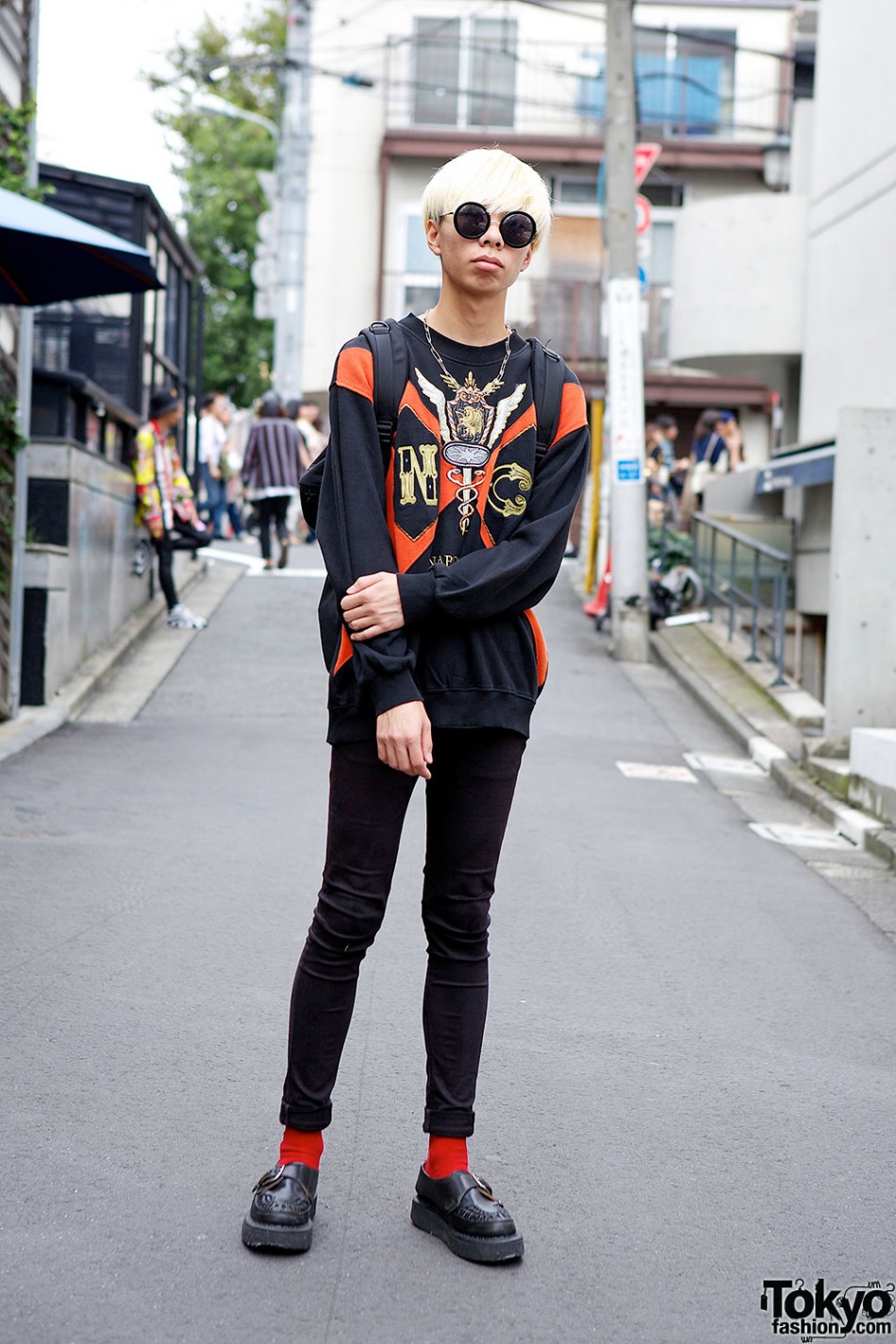 Graphic Sweatshirt, Skinny Jeans & George Cox Creepers in Harajuku ...