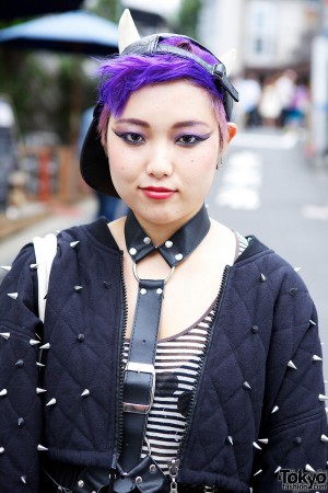 Purple Hair, Spikes & Harness w/ Bitching and Junkfood in Harajuku ...