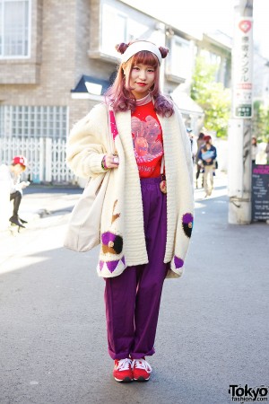 Pink Hair, Kinji Oversized Cardigan, Panama Boy & Cute Rings in ...