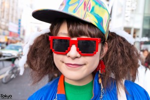 Red Pixel Frame Sunglasses