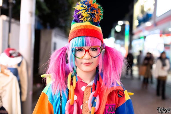 Pink & Blue Twintails Hairstyle in Harajuku