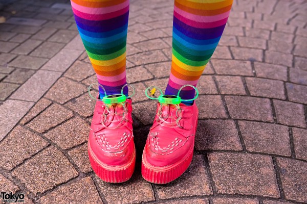 Rainbow Socks & Pink Creepers