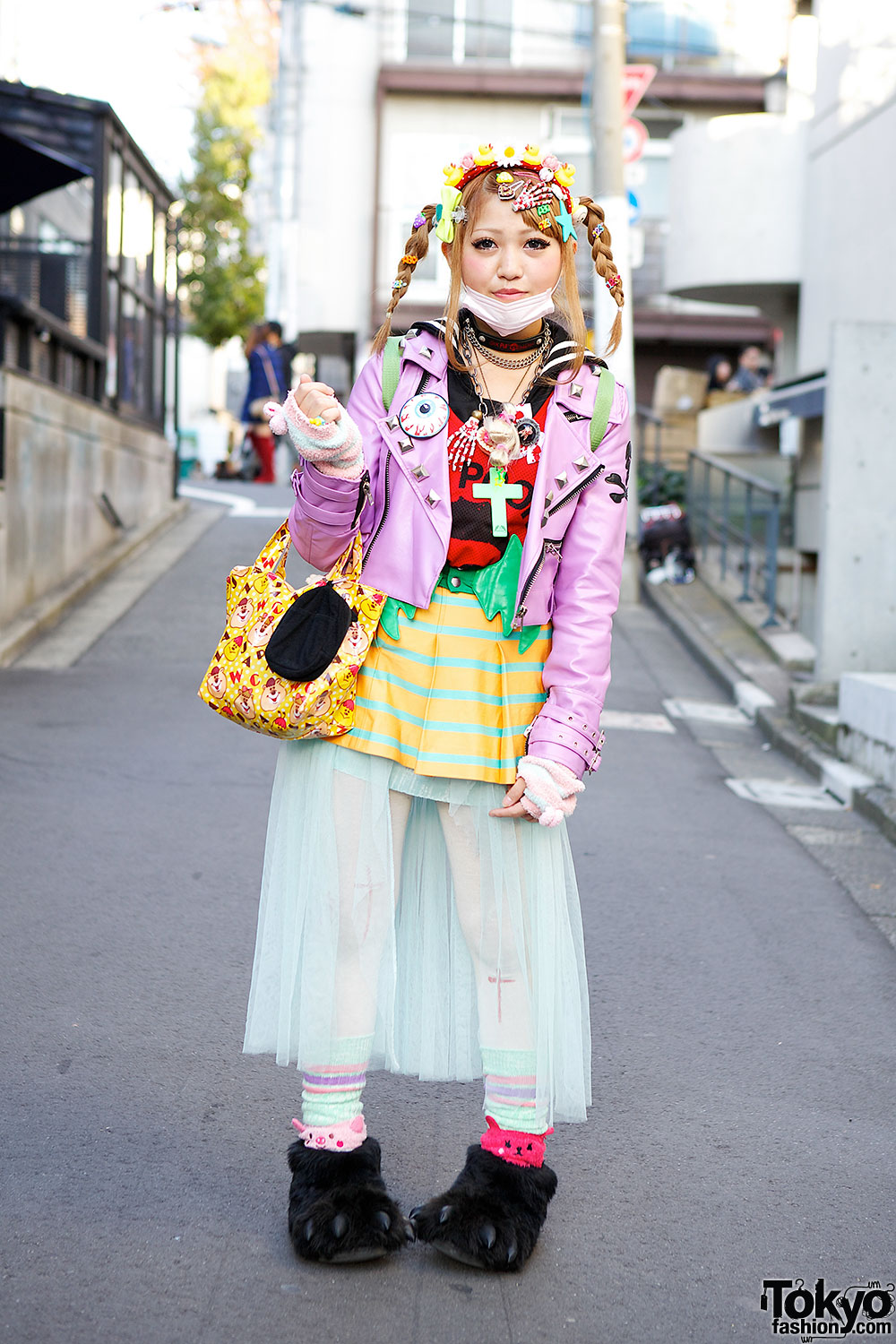 Harajuku Decora w/ Biker Jacket, Tulle Skirt, Claw Shoes & 6%DOKIDOKI ...