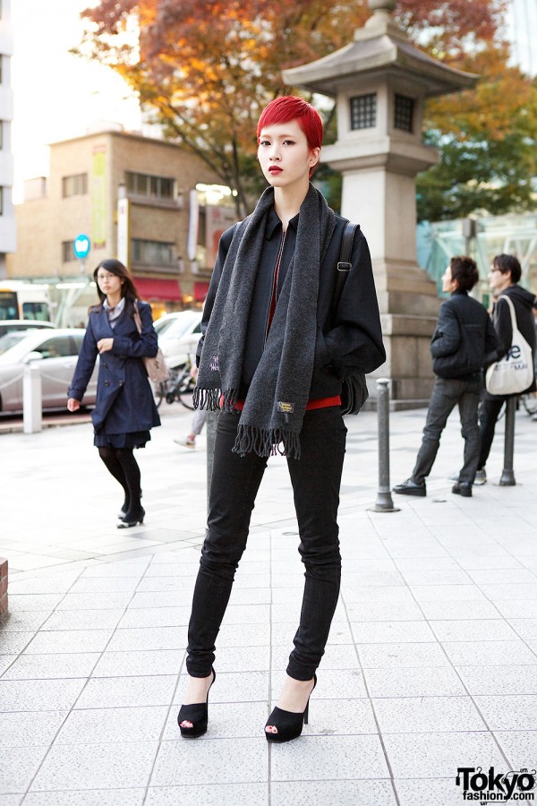 Harajuku Model w/ Short Red Hair, Comme des Garcons & Peep Toe Heels