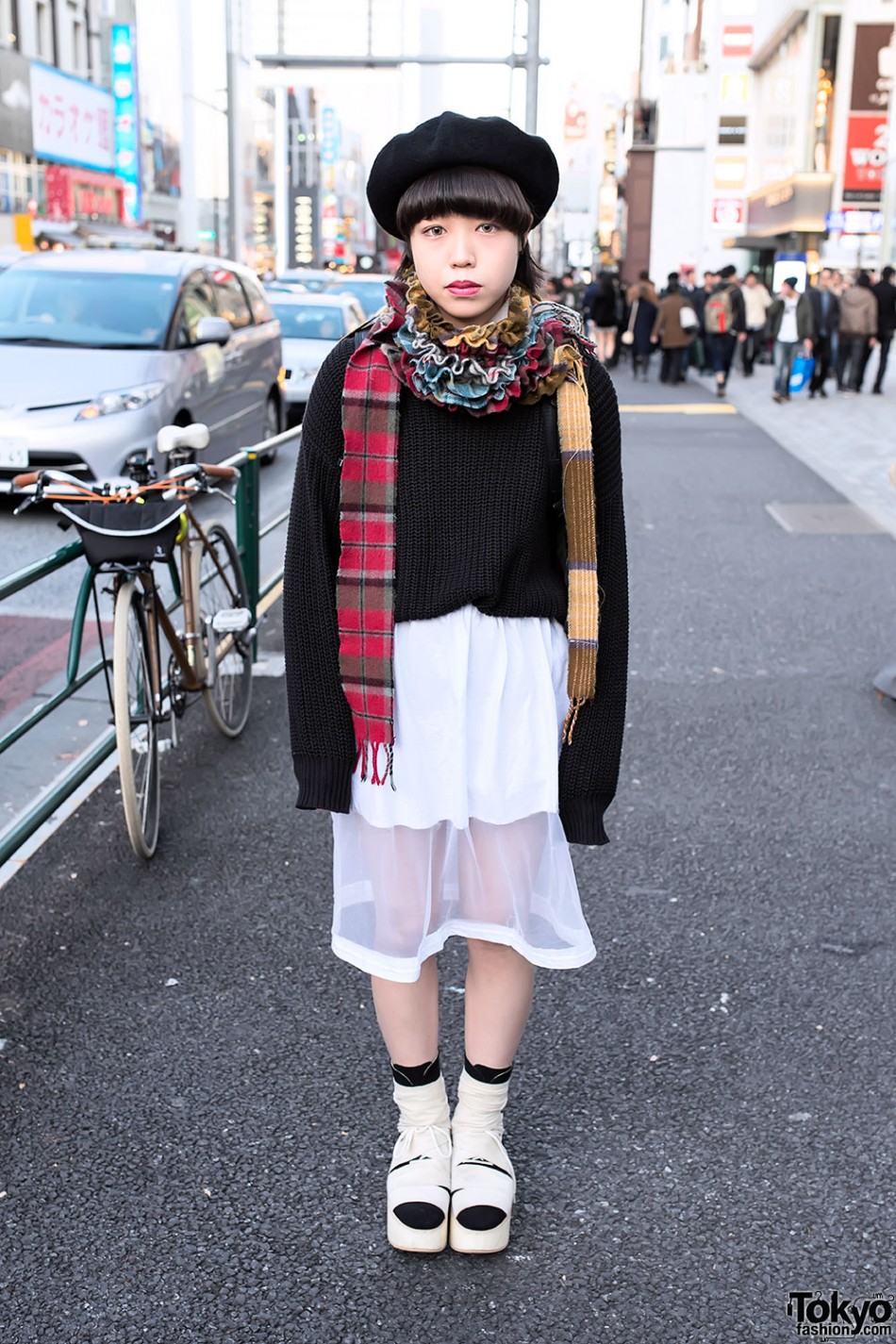 Plaid Ruff Collar, Sheer Skirt & Tokyo Bopper Ribbon Platforms – Tokyo ...