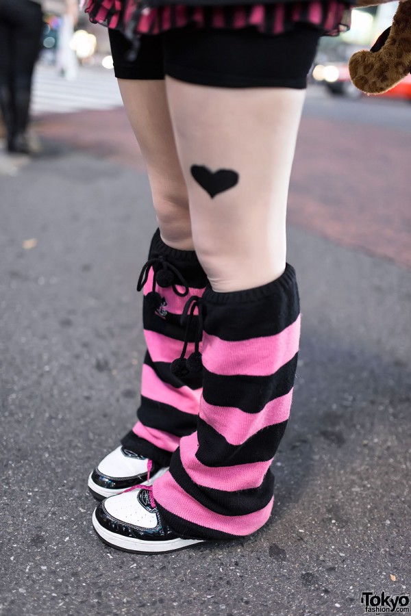 Striped Leg Warmers in Shibuya