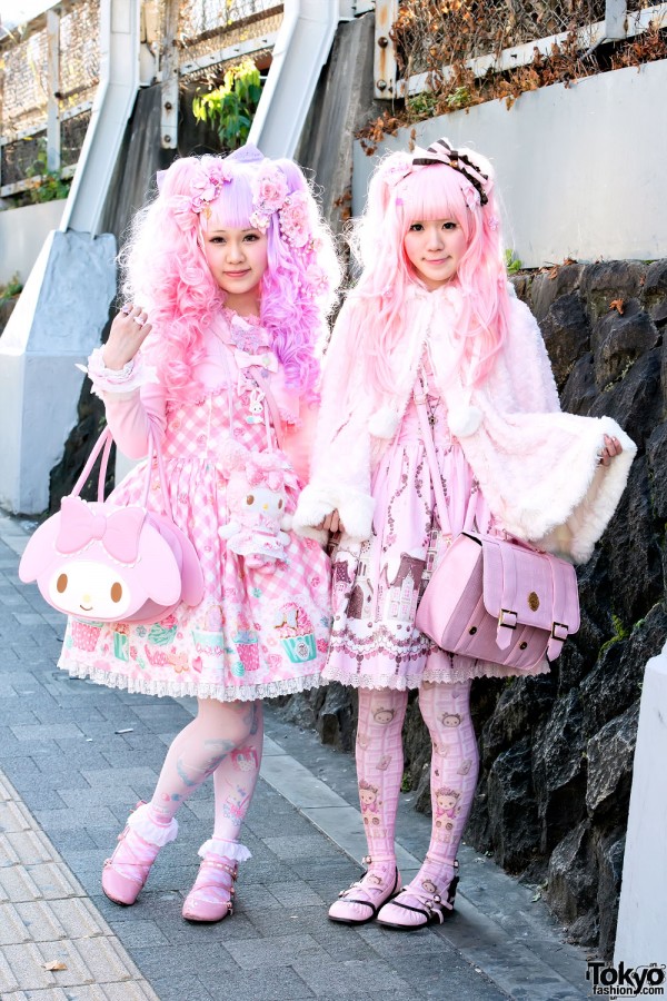 Super Pink Sweet Lolitas in Harajuku