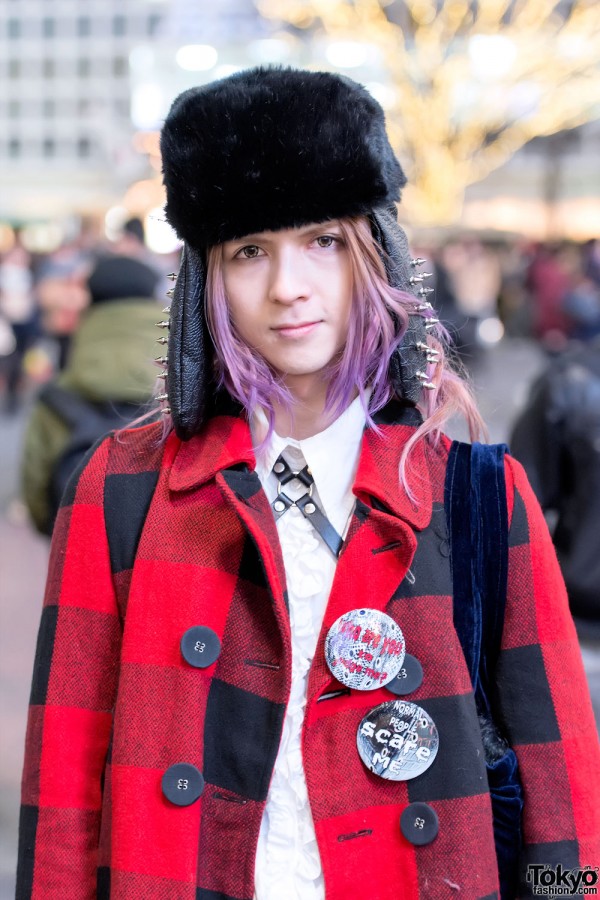 Studded Winter Hat & Purple Hair