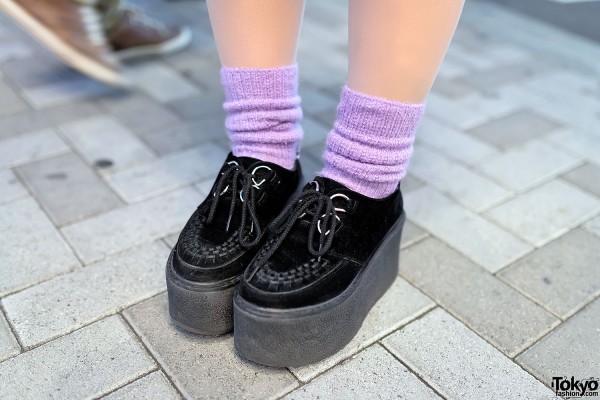 Purple Socks & Platform Creepers
