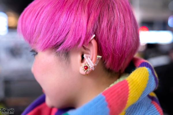 MYOB Earring & Pink Hair