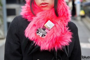 Pink Faux Fur Scarf by Takuya Angel