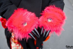 Pink Takuya Angel Gloves with Claws
