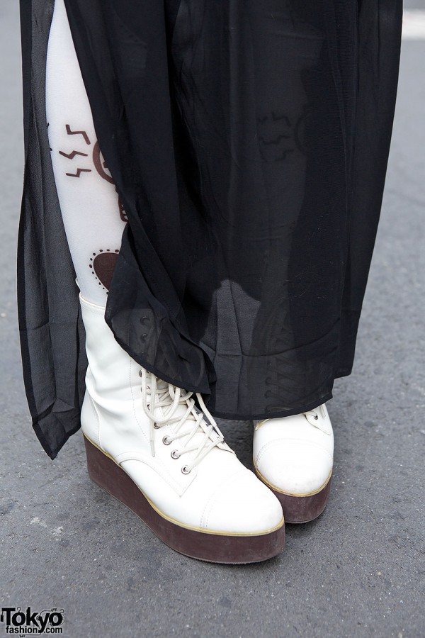 White Lace-up Boots