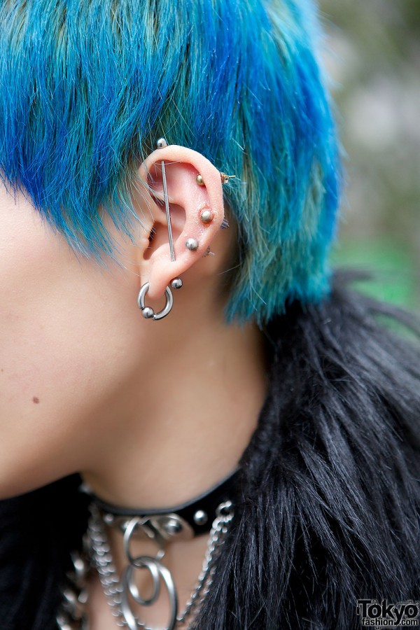 Earrings & Blue Hair