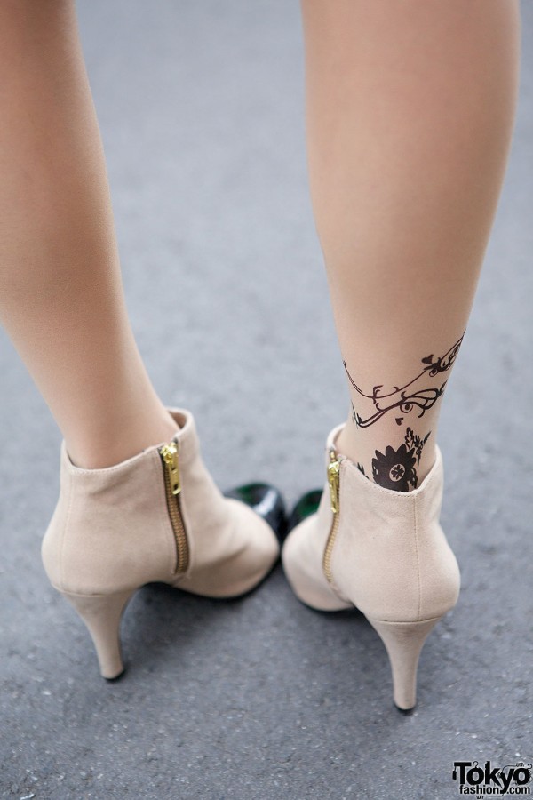 Nude ankle boots