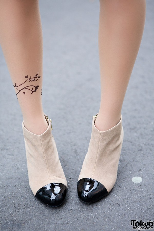 Cap toe ankle boots